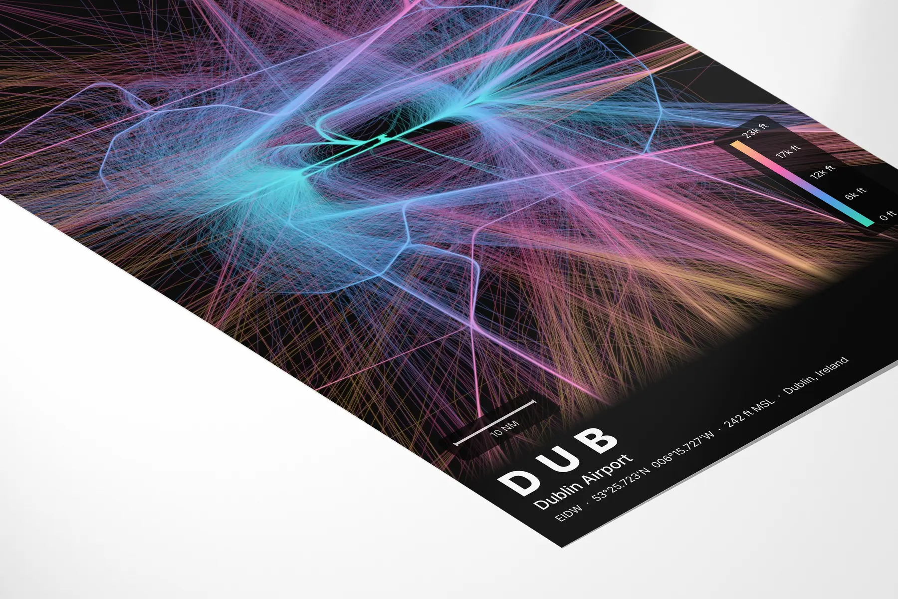 DUB flight path map — Aurora theme · Dark in corner-detail setting