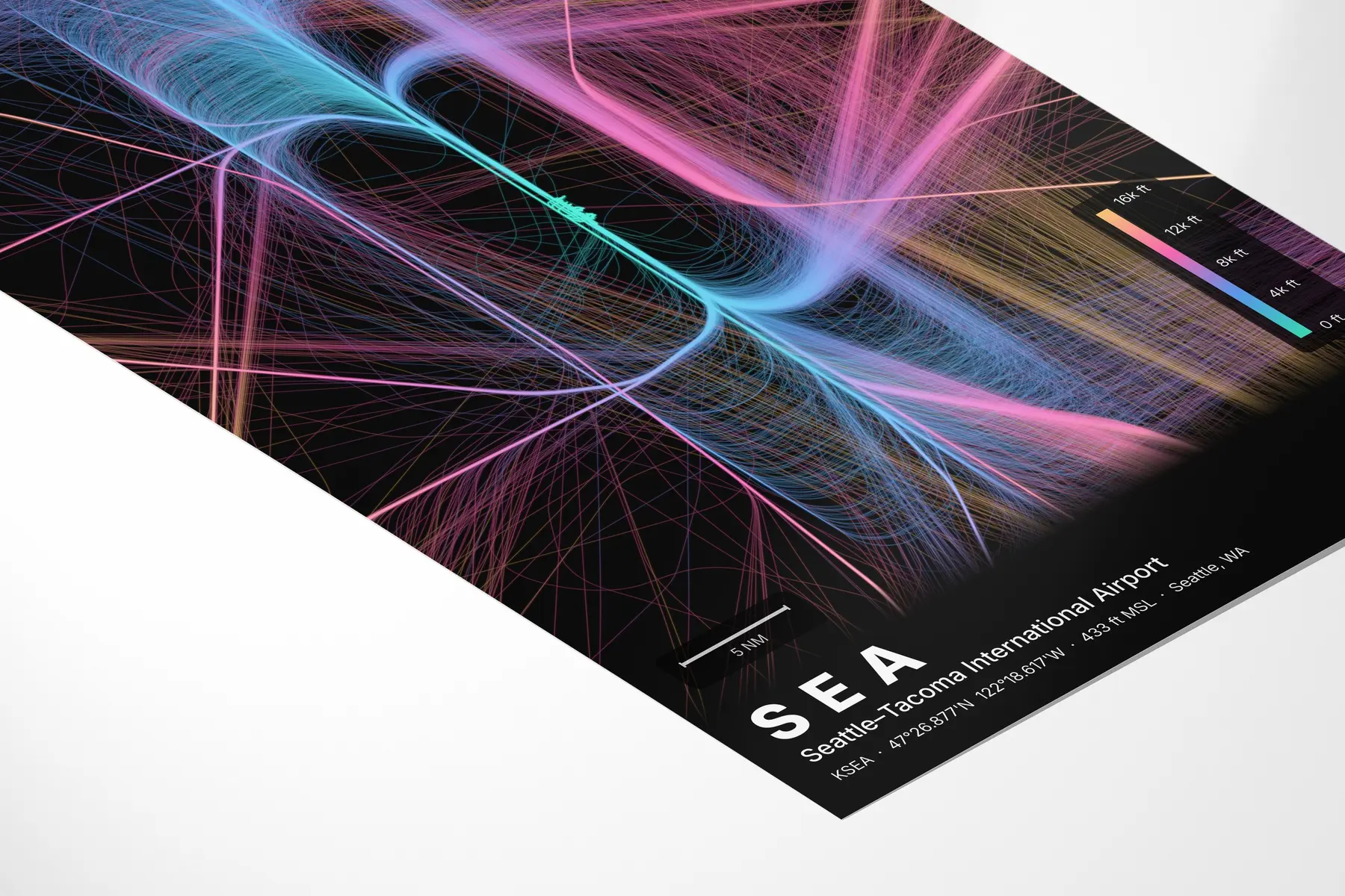 SEA flight path map — Aurora theme · Dark in corner-detail setting